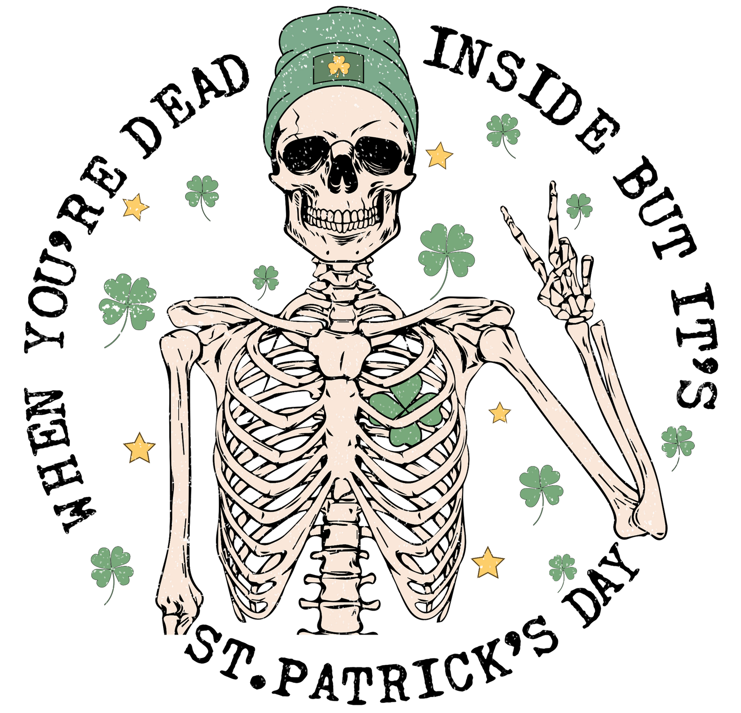 Dead Inside St. Paddy's Day - Adult Bleached Short Sleeve T-Shirt