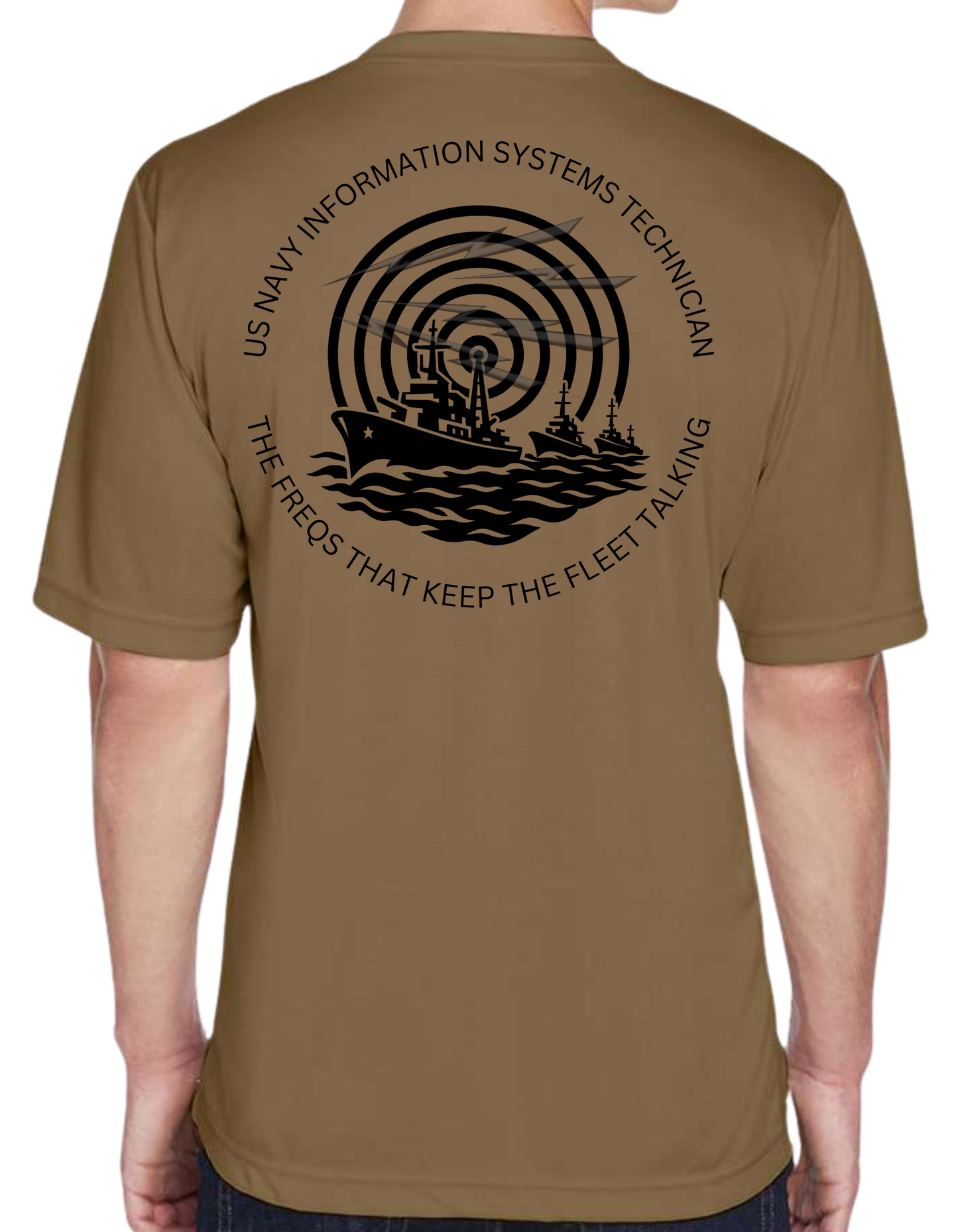 US Navy Information Systems Technician - Coyote Brown T-Shirt (Freqs)