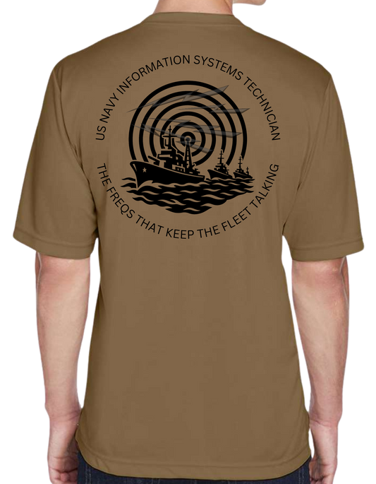US Navy Information Systems Technician - Coyote Brown T-Shirt (Freqs)