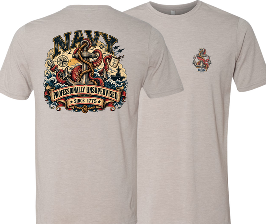 TSC Fundraising - Navy Unsupervised Since 1775 T-Shirt or Hoodie